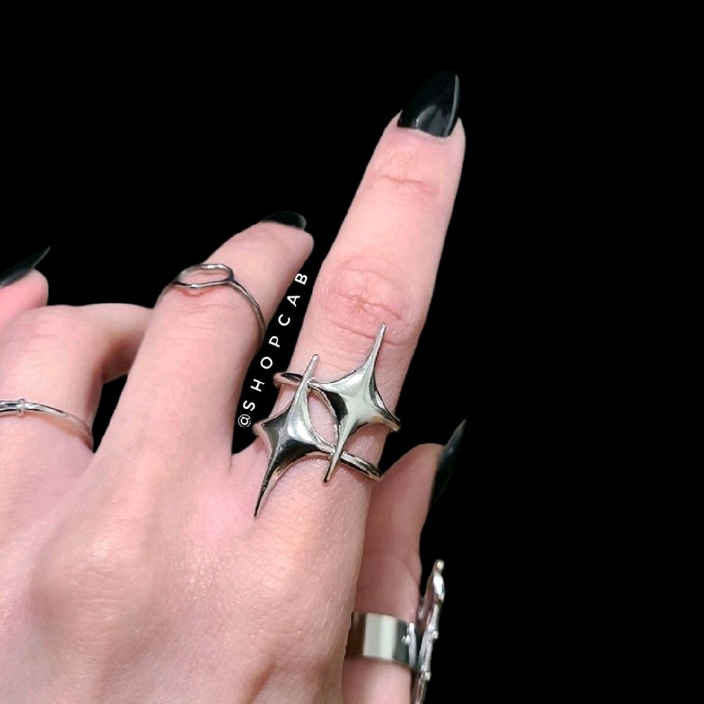 Gold Starburst Ring - Stainless Steel (adjustable size)