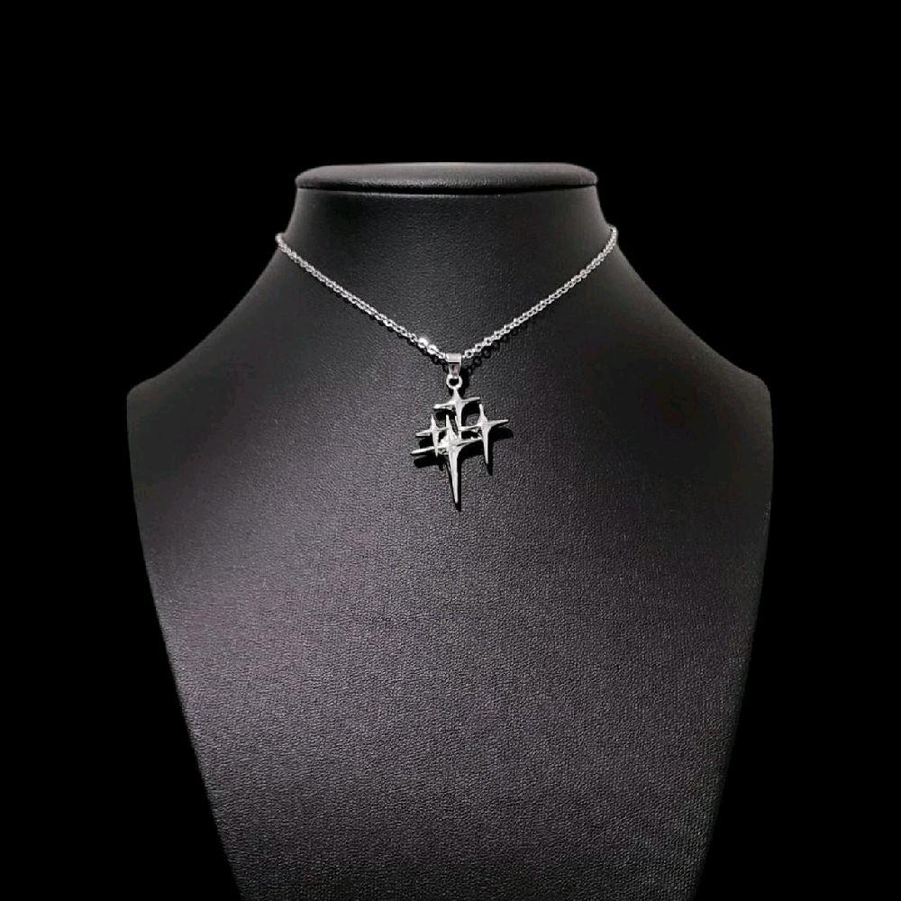 Silver Starburst Choker Necklace - Adjustable
