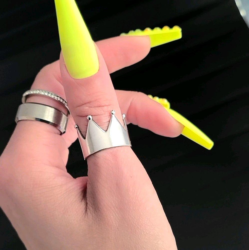 Silver Crown Ring - Stainless Steel (Adjustable)