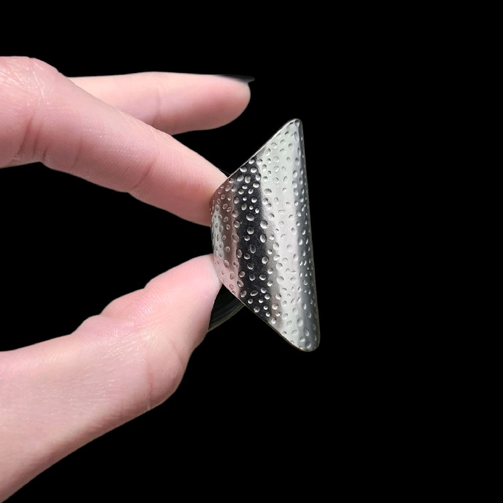 Hammered Full Finger Ring - Stainless Steel chunky jewelry