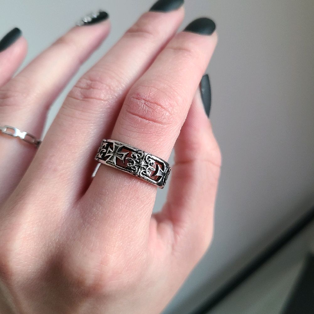 Silver Maltese Cross Ring - Adjustable Size