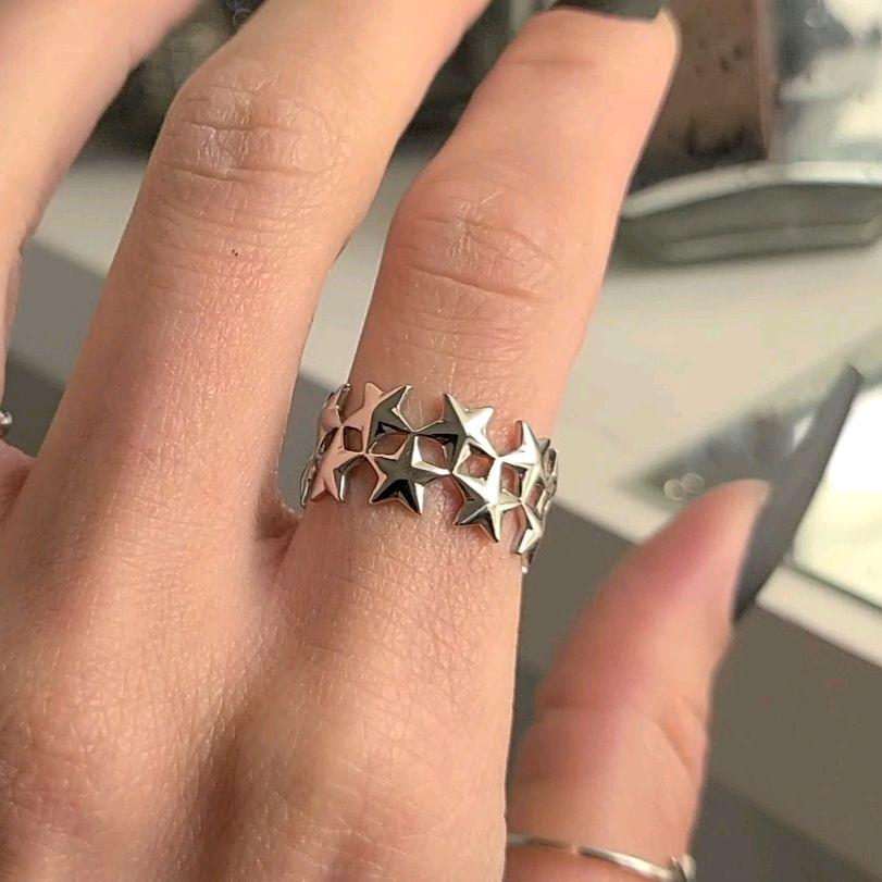 Silver Stars Ring - Stainless Steel (adjustable size)