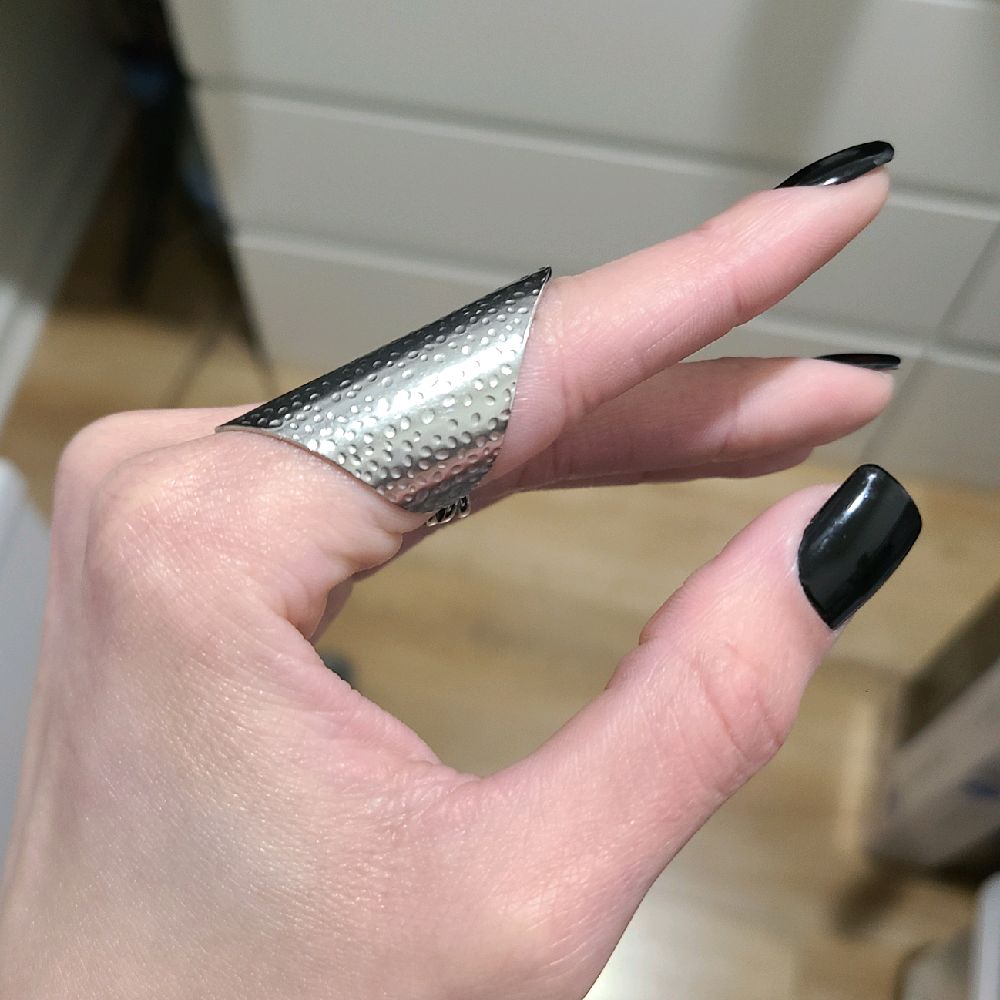 Hammered Full Finger Ring - Stainless Steel chunky jewelry