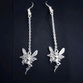 Silver Fairy Chain Dangle Drop Earrings - New
