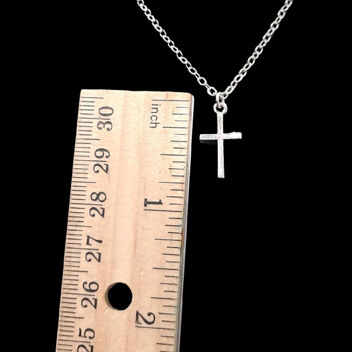 16 Inch Silver Cross Necklace