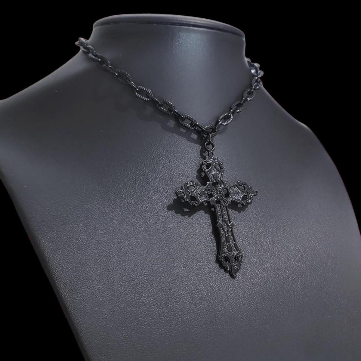 Gothic Black Cross Choker Necklace - 021 (cc)