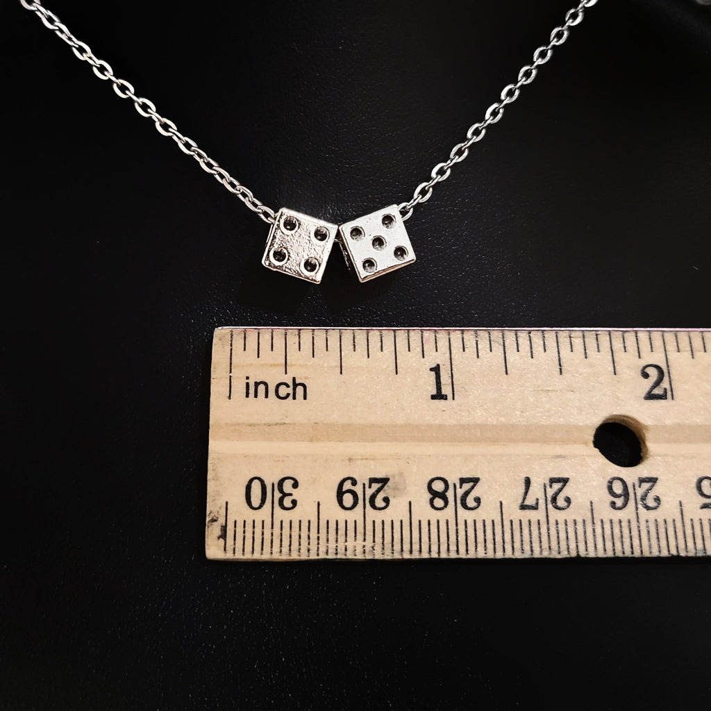 Silver Dice Choker Necklace
