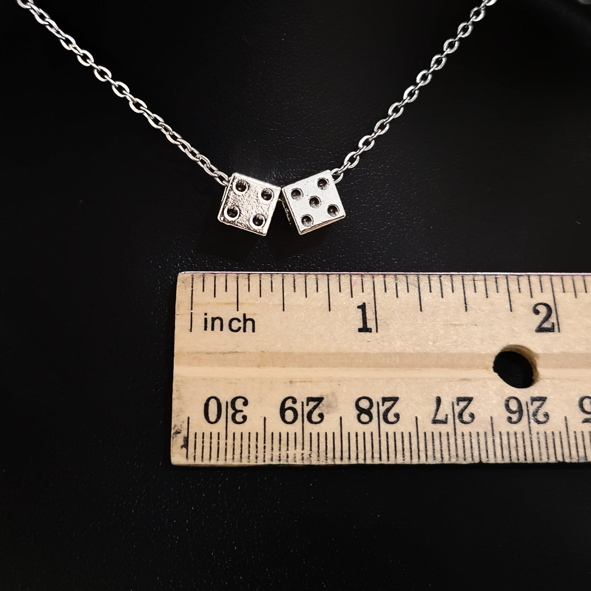 Silver Dice Choker Necklace