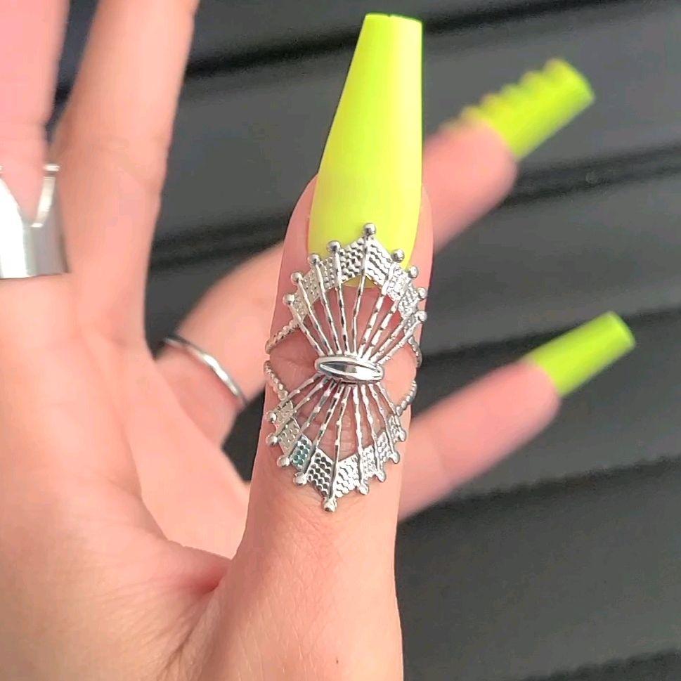 SILVER STAINLESS STEEL STATEMENT RING (Adjustable Size)