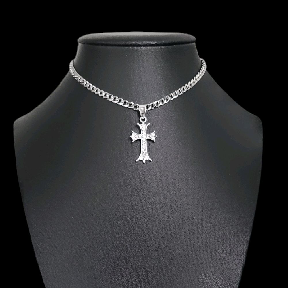 Maltese Rhinestone Cross Choker Necklace