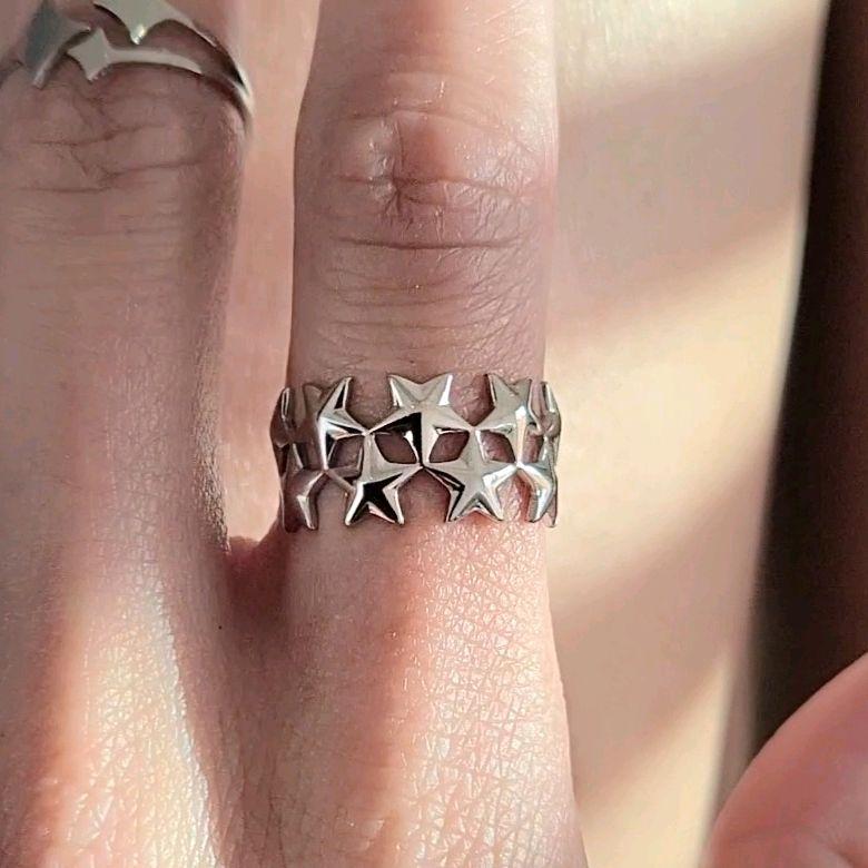 Silver Stars Ring - Stainless Steel (adjustable size)