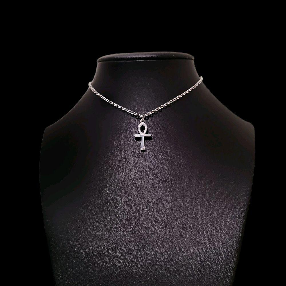 Dainty Stainless Steel Ankh Pendant Choker Necklace