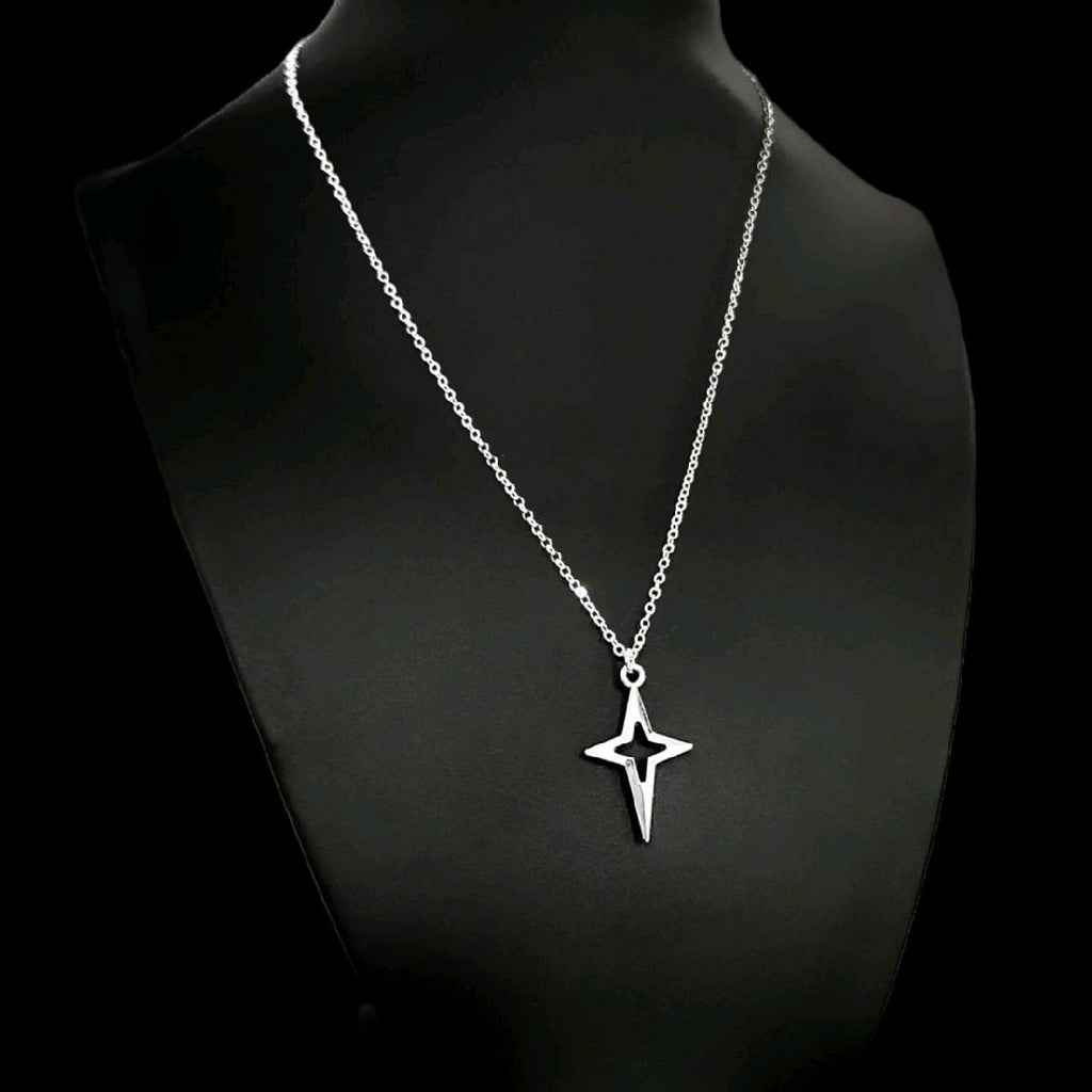 16" Hollow North Star Necklace