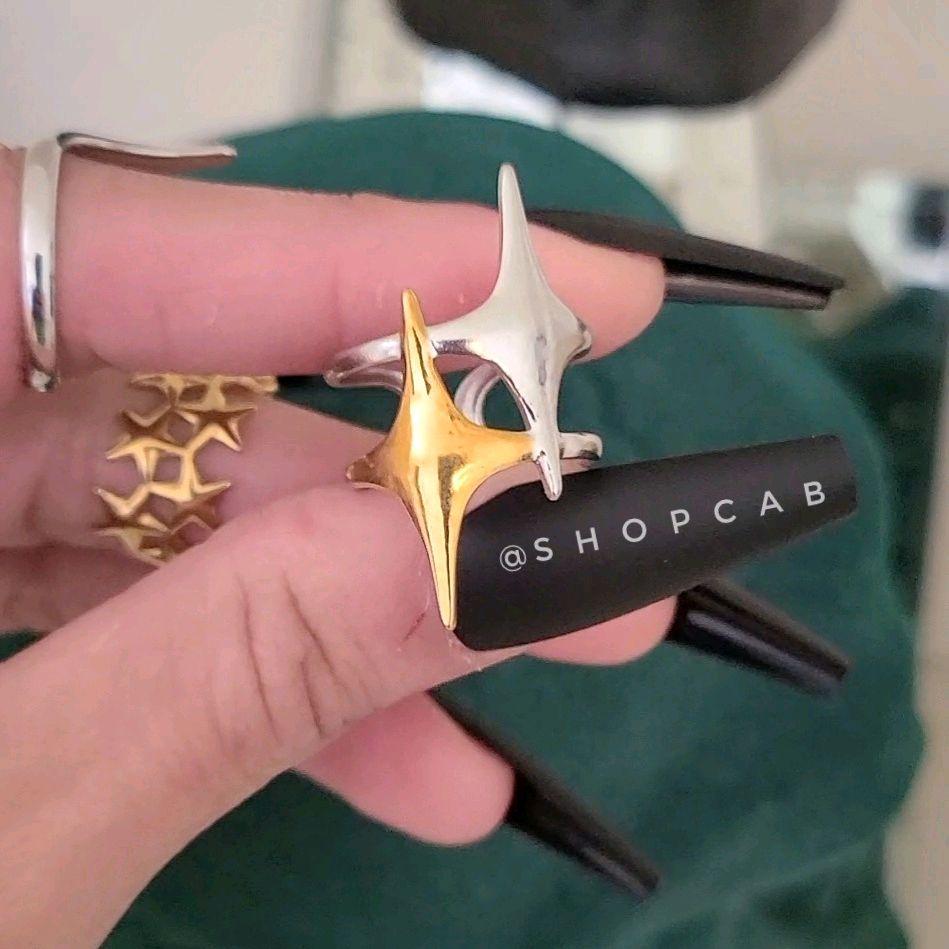Gold Starburst Ring - Stainless Steel (adjustable size)