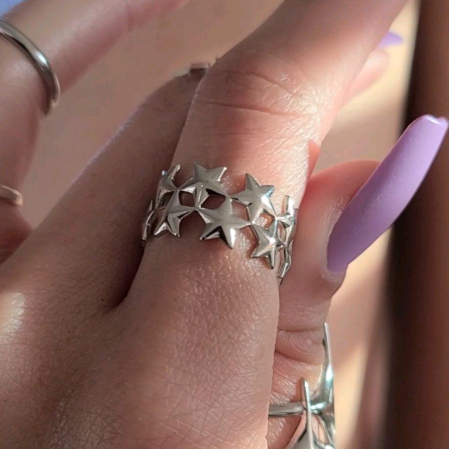 Silver Stars Ring - Stainless Steel (adjustable size)