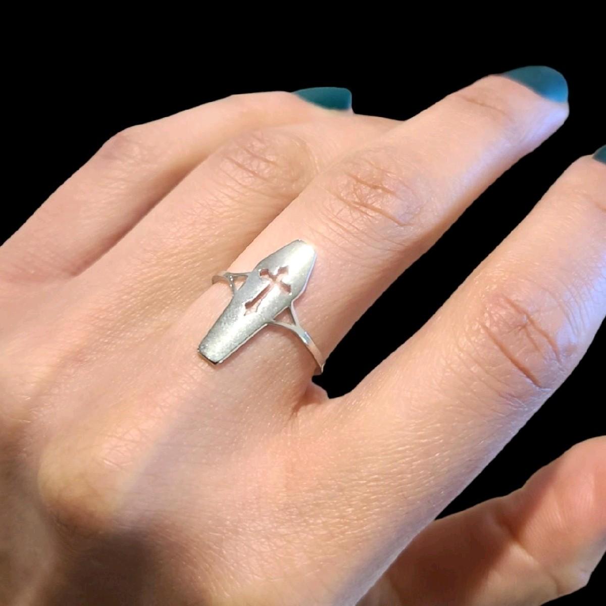 Silver Coffin Ring