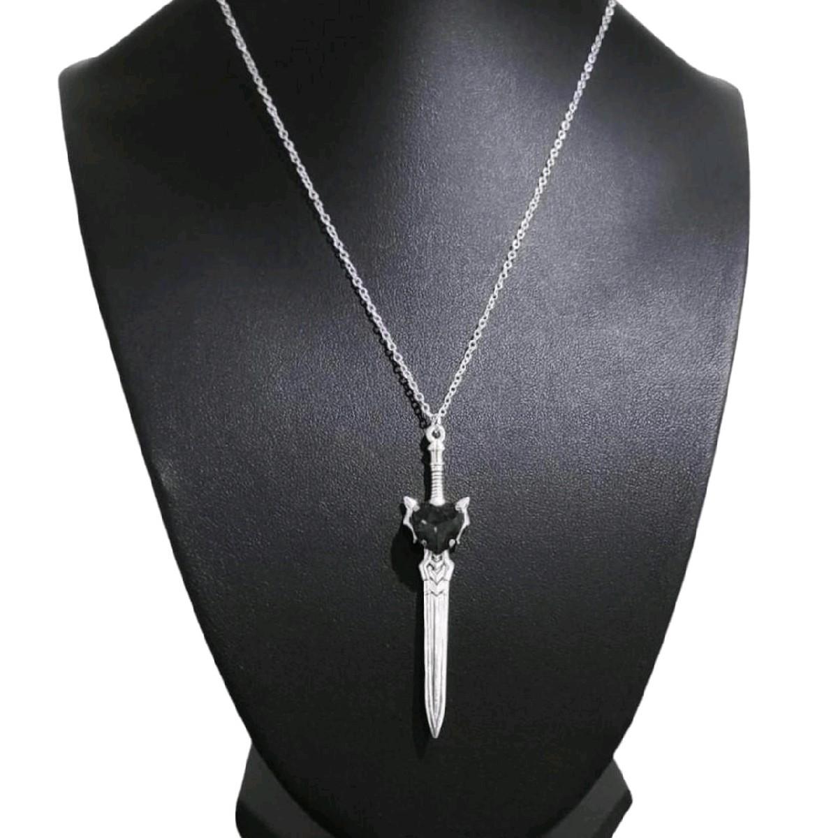 Heart Sword Necklace - Black