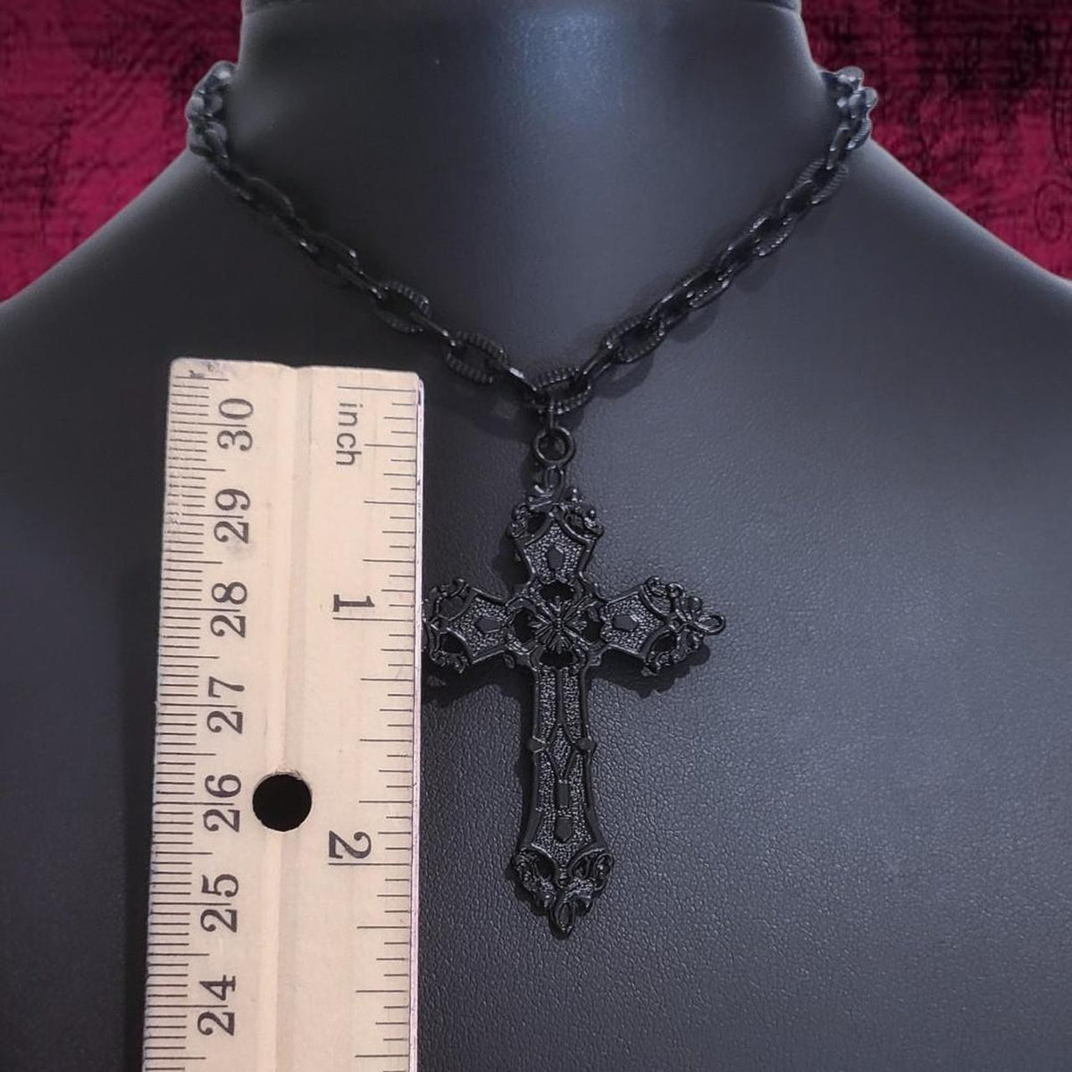 Gothic Black Cross Choker Necklace - 021 (cc)