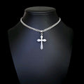 Stainless Steel Cross Pendant Choker Necklace