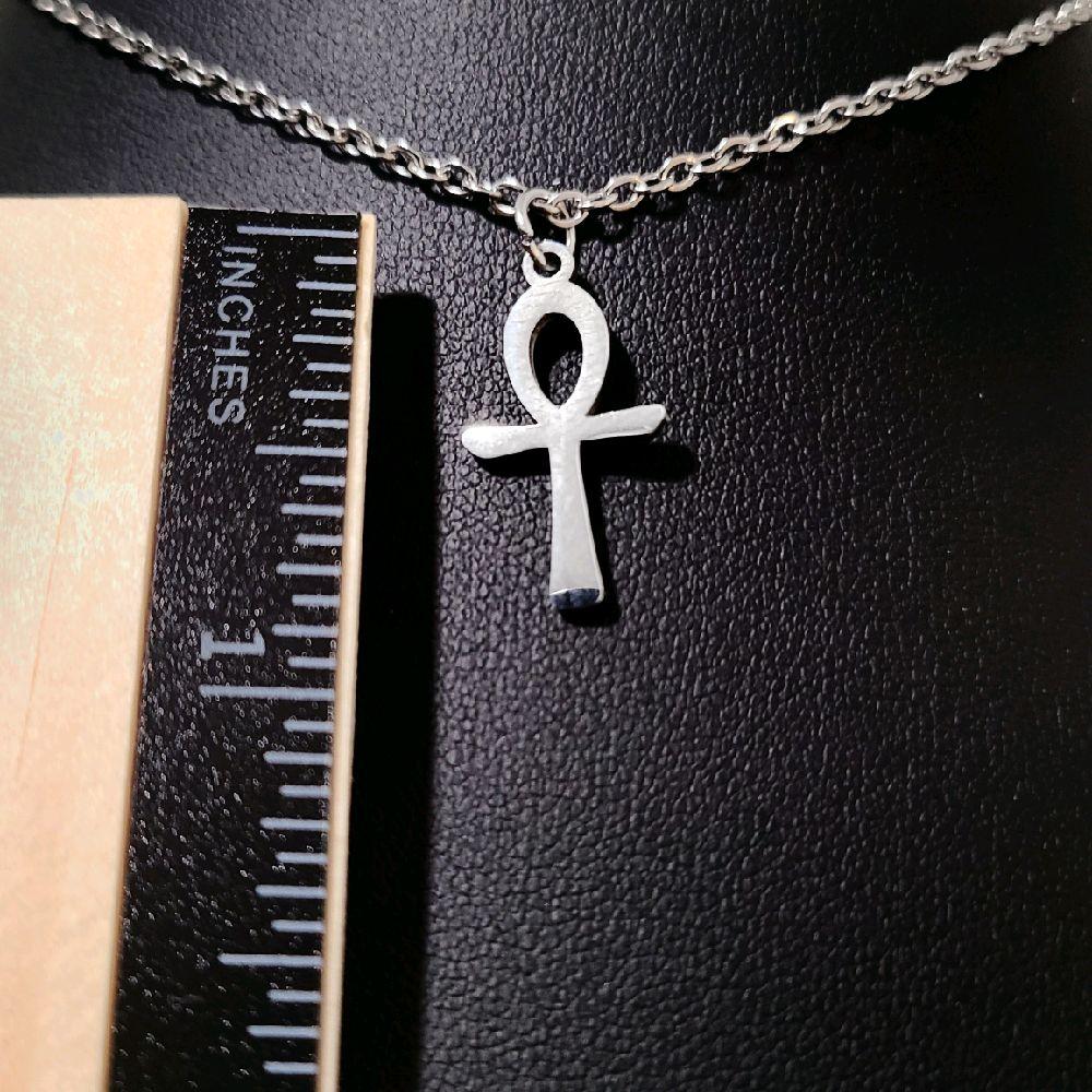 Dainty Stainless Steel Ankh Pendant Choker Necklace