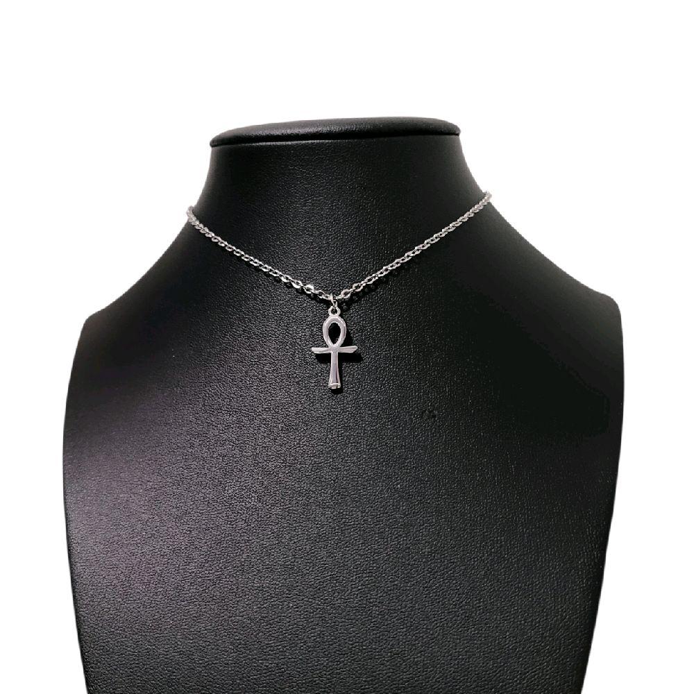 Dainty Stainless Steel Ankh Pendant Choker Necklace