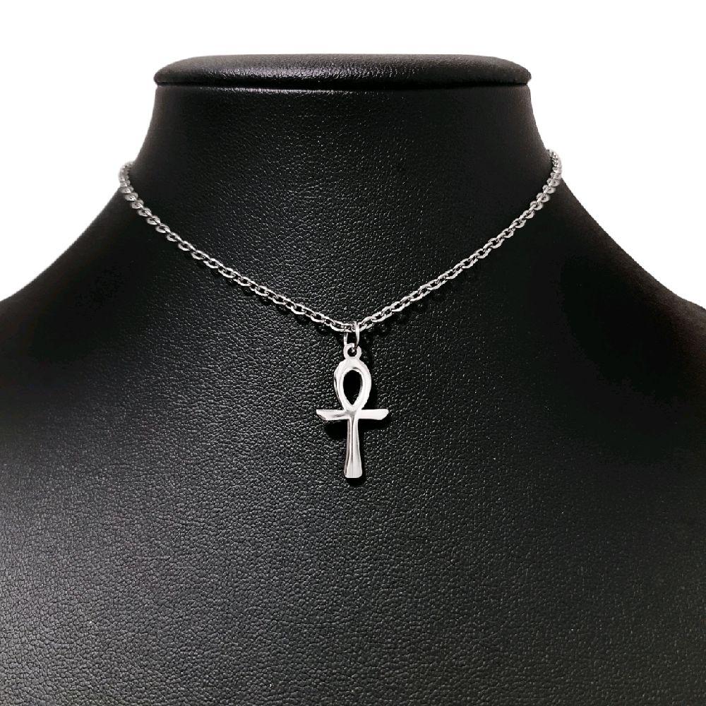 Dainty Stainless Steel Ankh Pendant Choker Necklace