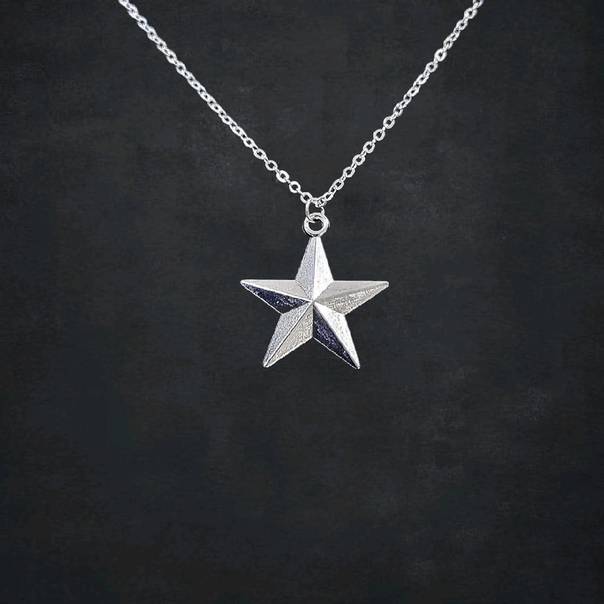 18" Star Necklace - Silver fashion necklace