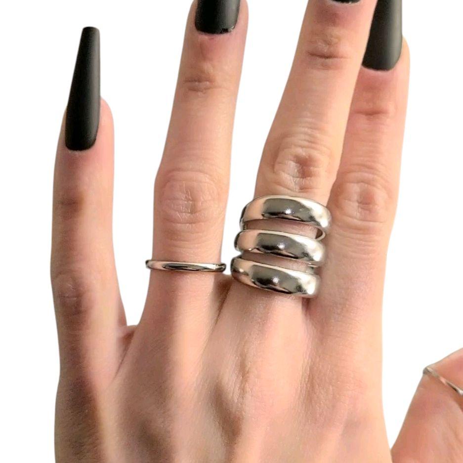 Silver Bubble Ring- Stainless Steel