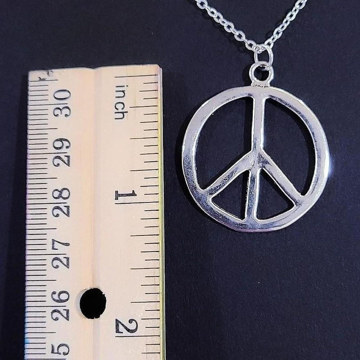 18" Silver Peace Pendant Necklace