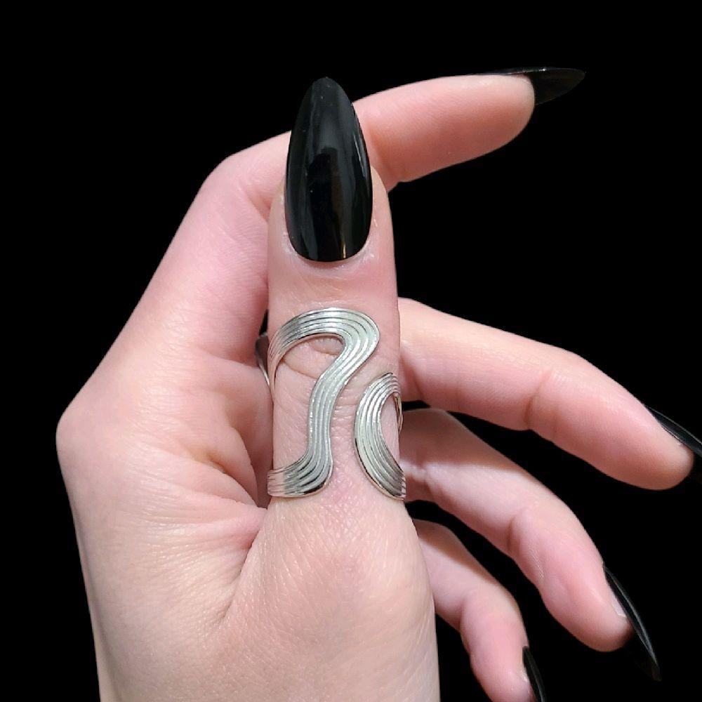 Abstract Stainless Steel Ring - Silver (Adjustable) unique ring