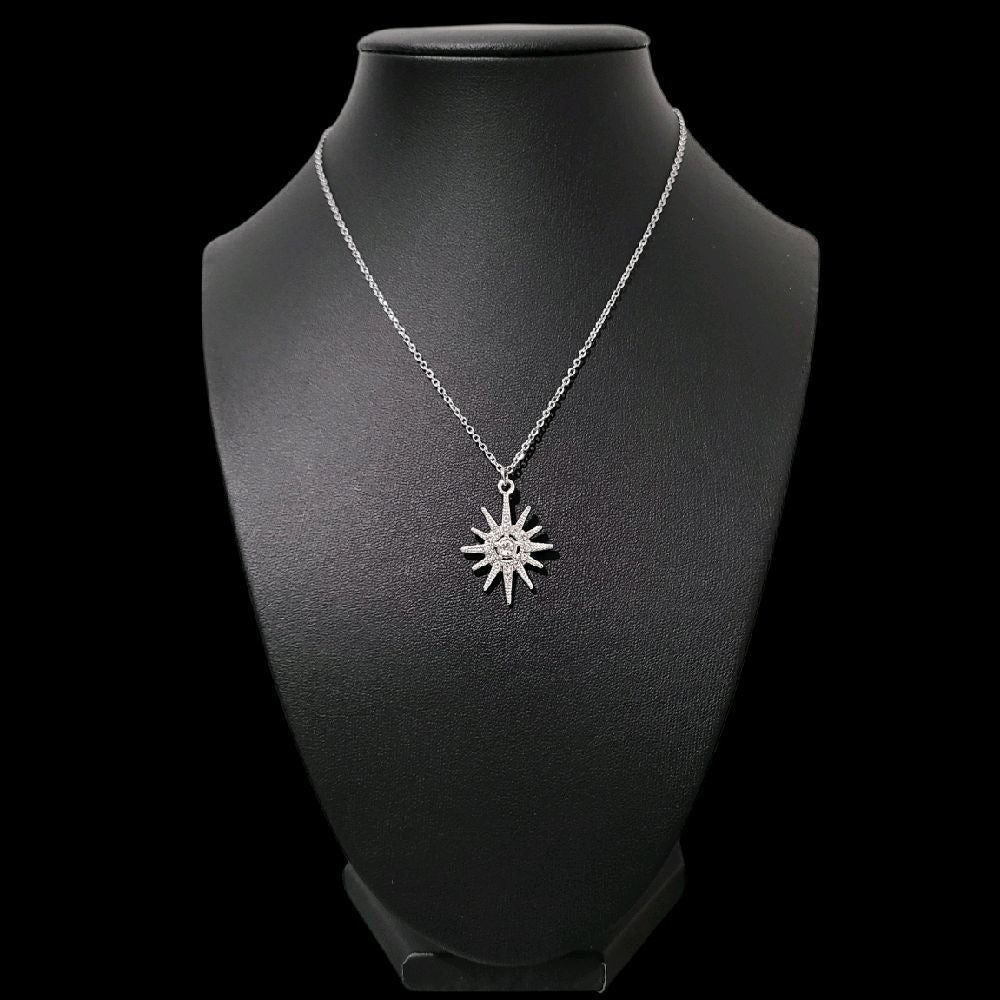 Crystal Silver Starburst Necklace