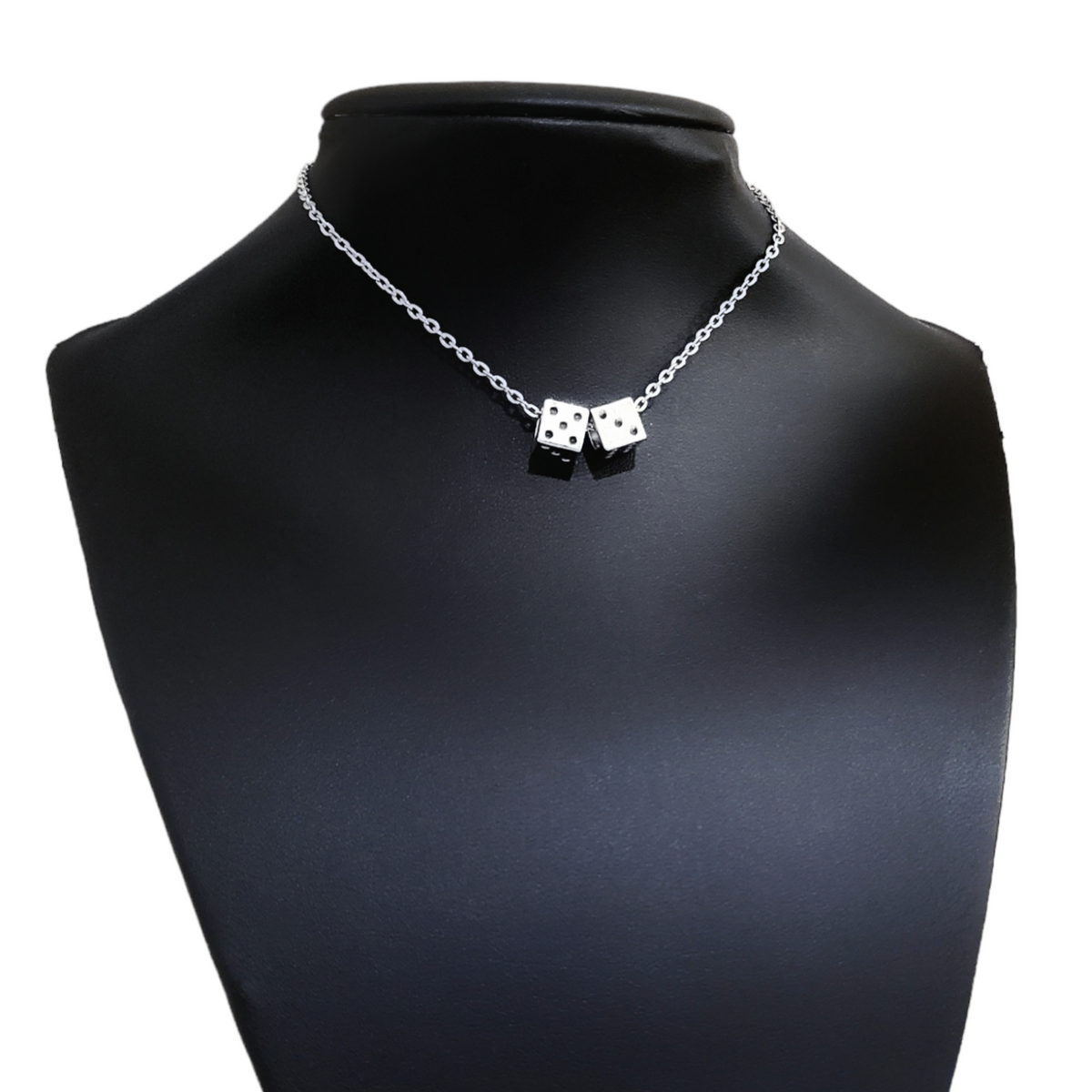 Silver Dice Choker Necklace