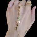 Gold Jewel Crystal Hand Chain Bracelet