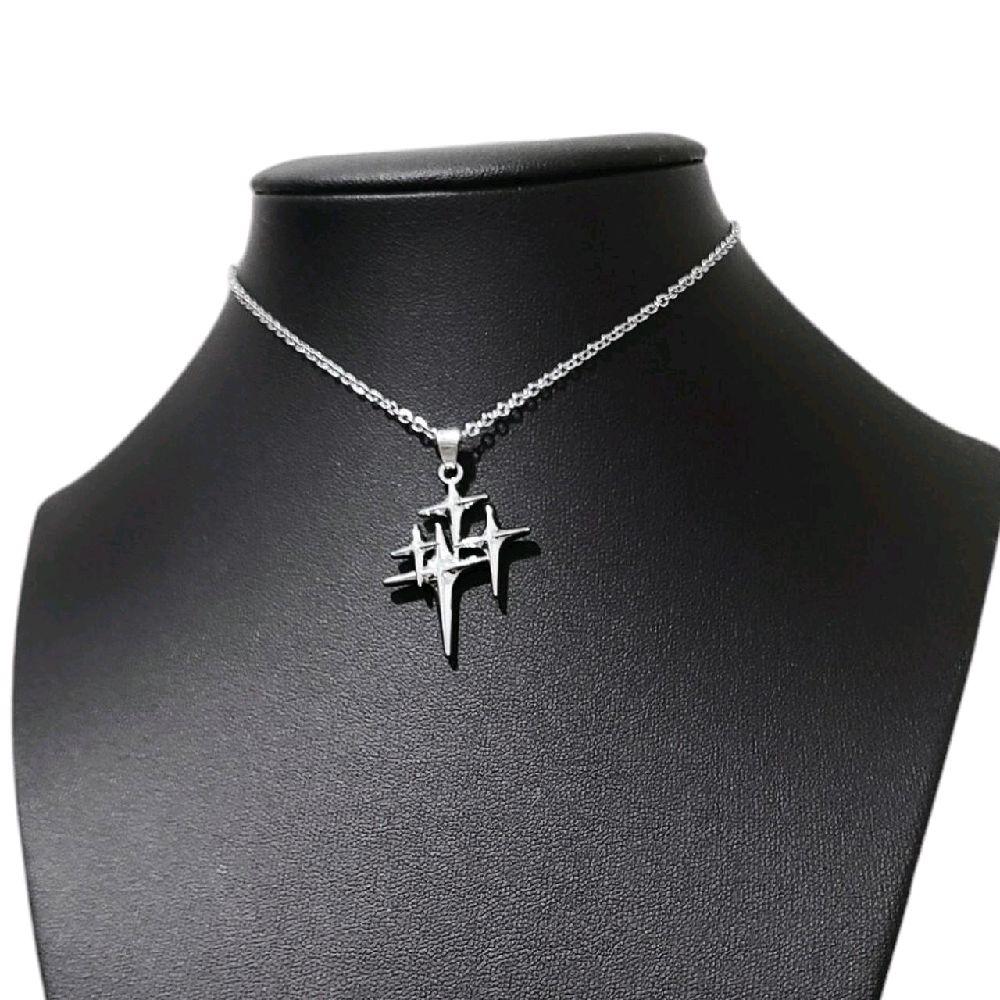 Silver Starburst Choker Necklace - Adjustable