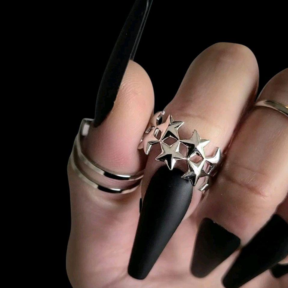 Silver Stars Ring - Stainless Steel (adjustable size)