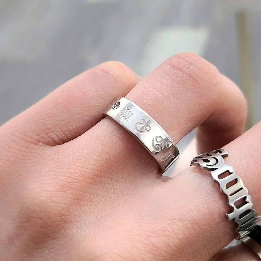 Stainless Steel Zodiac Symbol Ring - Silver