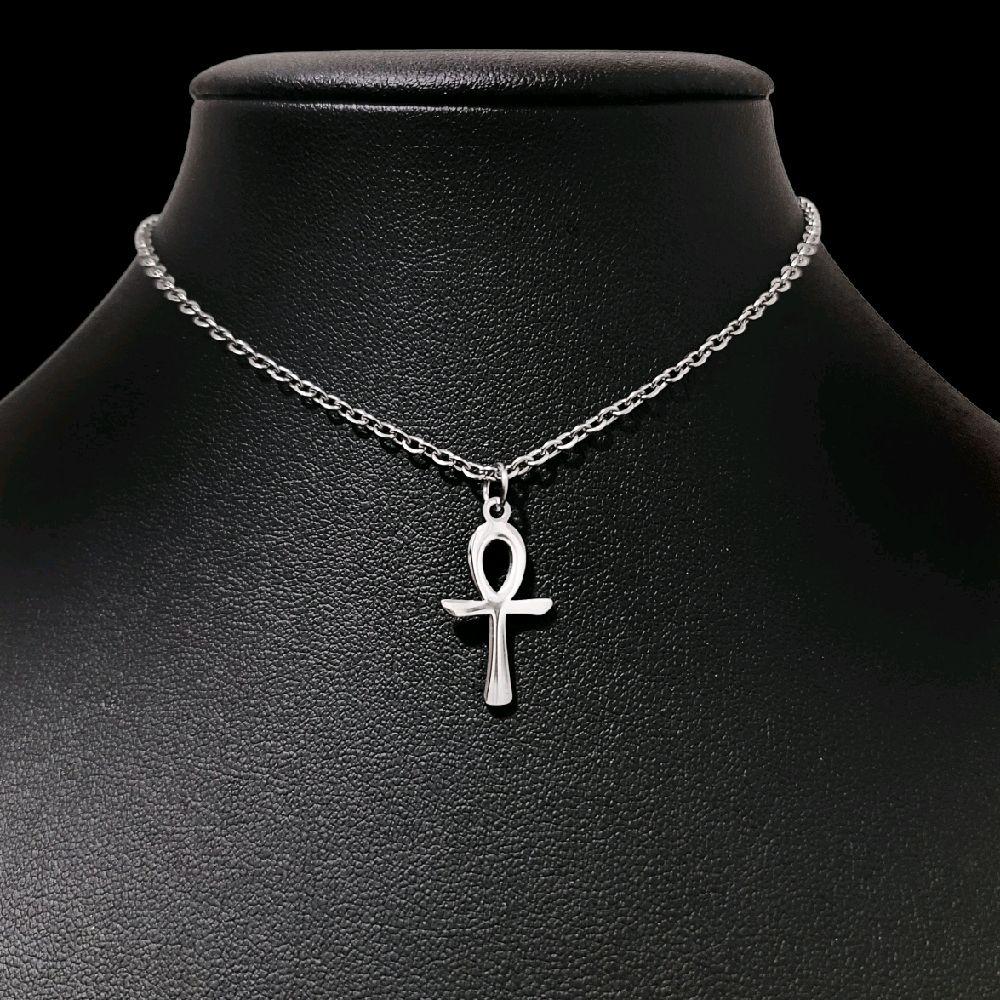 Dainty Stainless Steel Ankh Pendant Choker Necklace