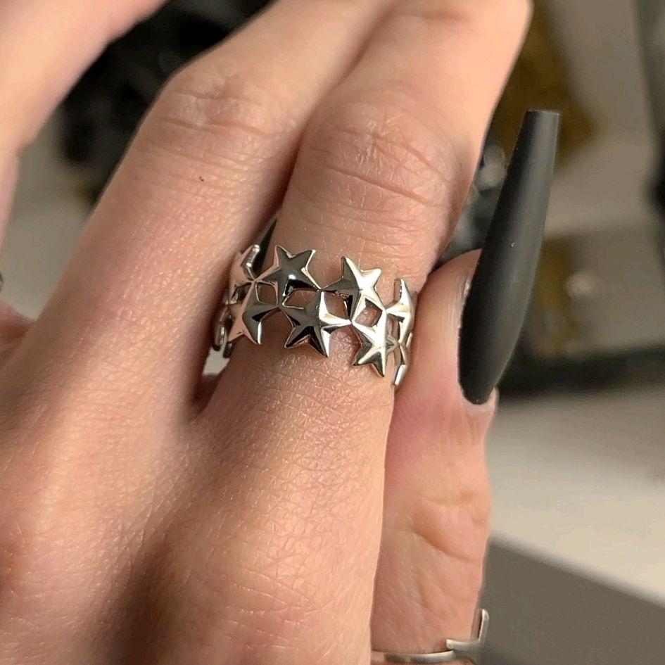 Silver Stars Ring - Stainless Steel (adjustable size)