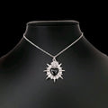 Silver Black Sacred Heart Pendant Necklace