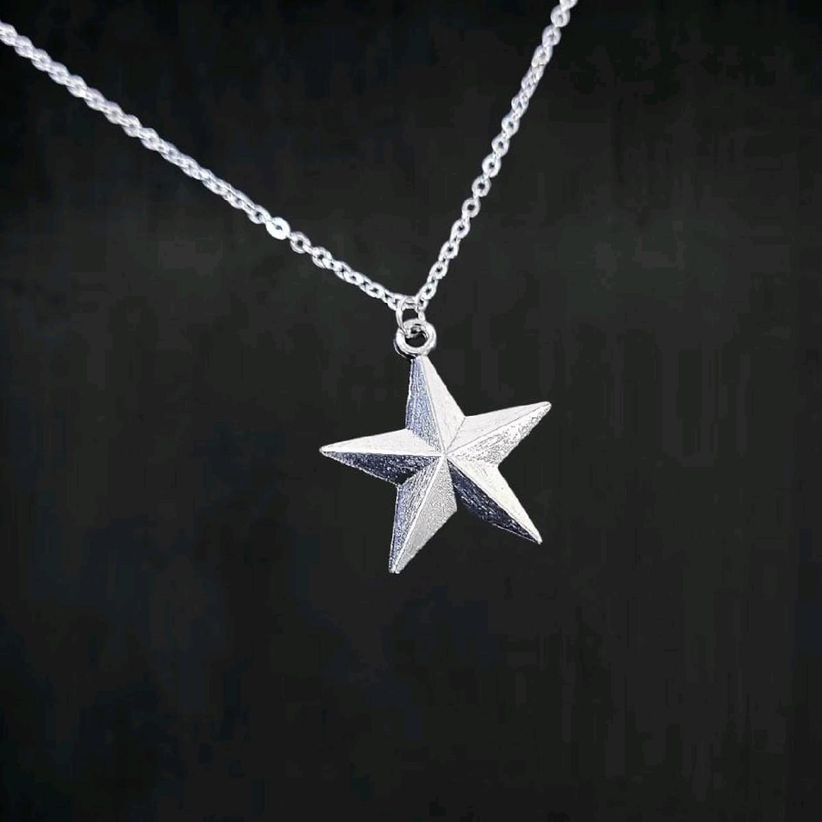 18" Star Necklace - Silver fashion necklace