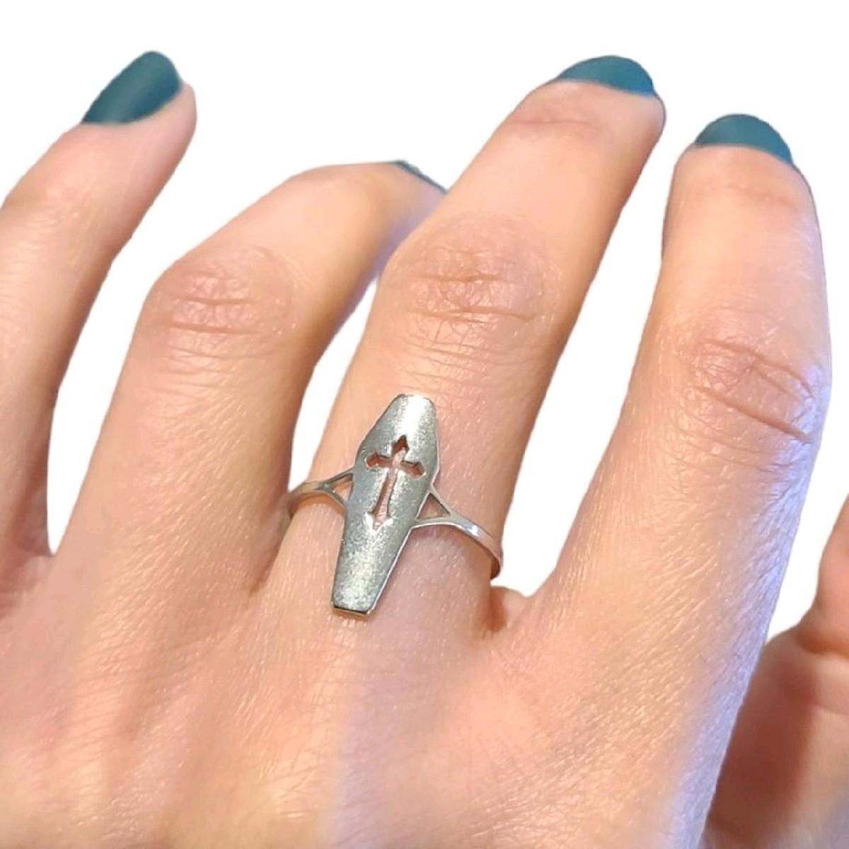 Silver Coffin Ring