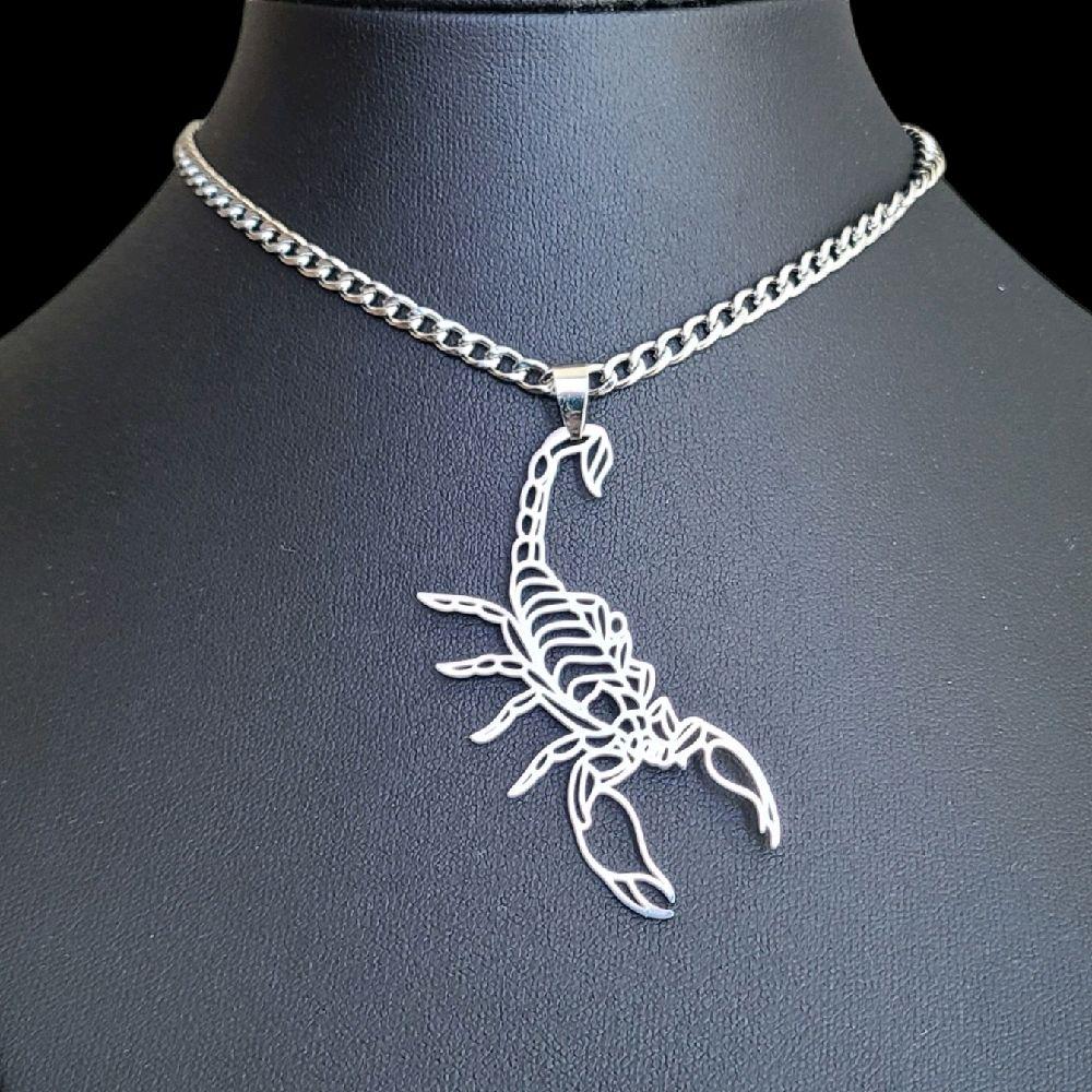 Stainless Steel Scorpion Choker Necklace - Silver