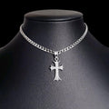 Maltese Rhinestone Cross Choker Necklace