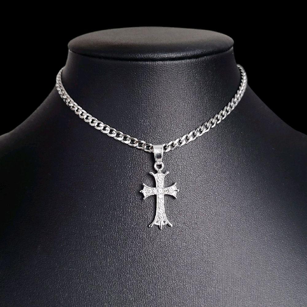 Maltese Rhinestone Cross Choker Necklace
