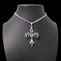 Gothic Cross Pendant Choker Necklace | Silver Plated | Stainless Steel Chain