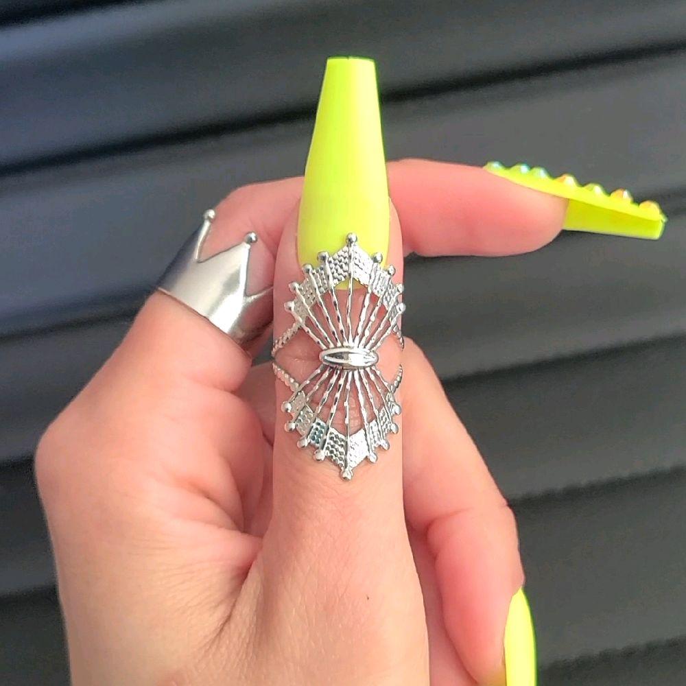 SILVER STAINLESS STEEL STATEMENT RING (Adjustable Size)