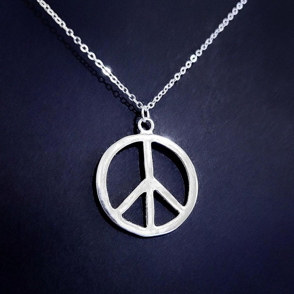 18" Silver Peace Pendant Necklace