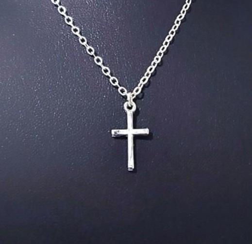 16 Inch Silver Cross Necklace
