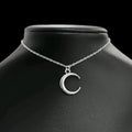 Silver Crescent Moon Choker Necklace - Tsuki