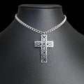 Silver Gothic Cross Choker Necklace - Stainless Steel Geometric Design